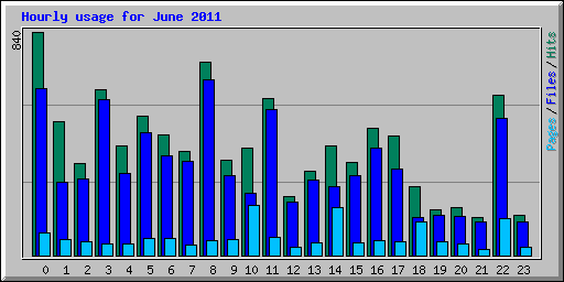 Hourly usage for June 2011