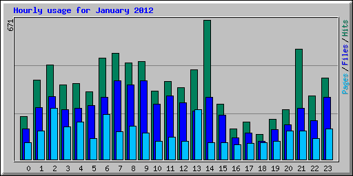 Hourly usage for January 2012